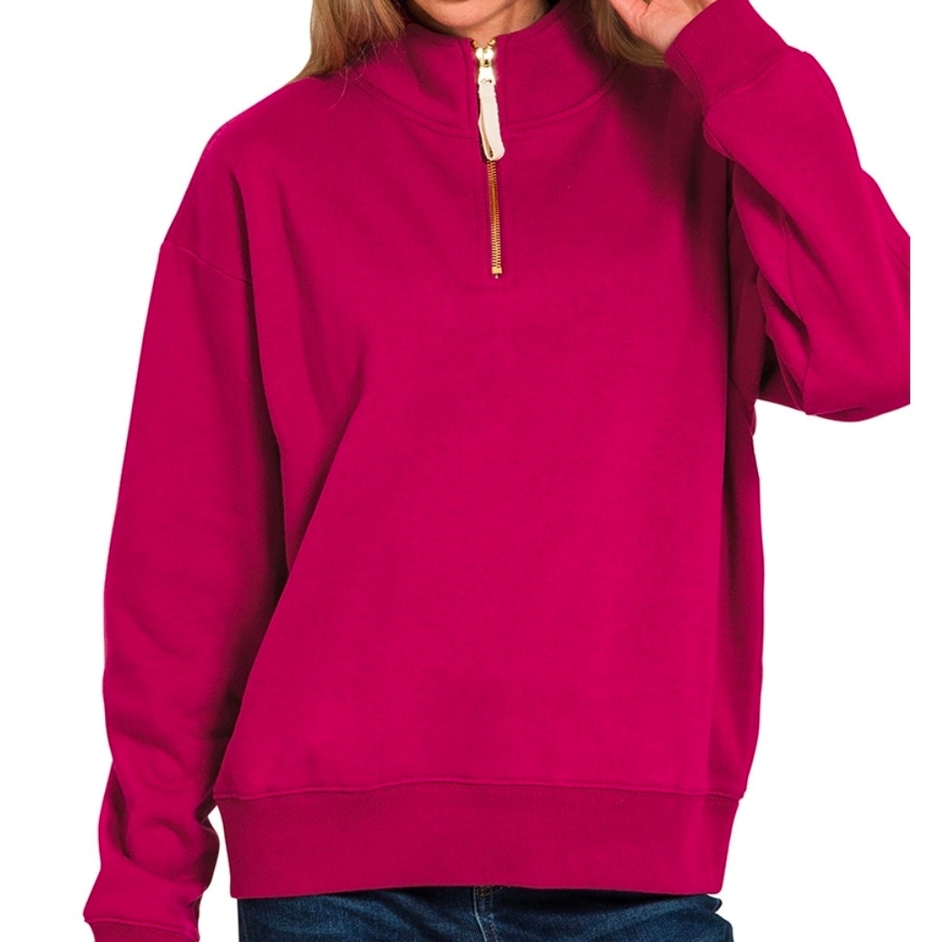 TW Zenana Cabernet Zip Top | Forever Kate